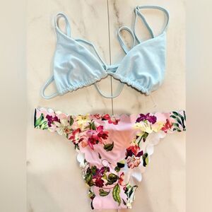 NWT Anthropologie l*space Brittany Blue Top PilyQ Seamless Reversible Bottom